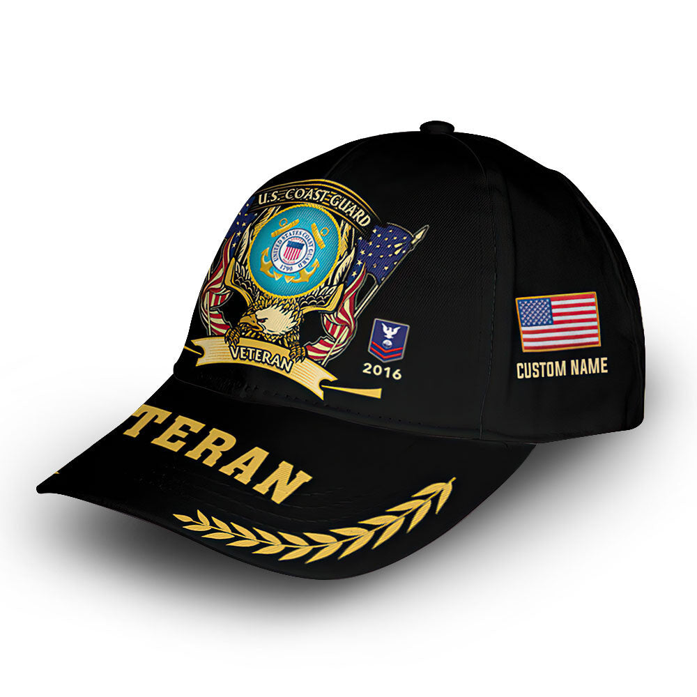 USCG Custom Cap VPVC011705, Gifts For Coast Guard Veteran, Best Gifts On Father's Day, Armed Forces Day, Independence Day, Veterans Day.