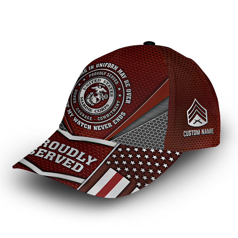 Premium Custom USMC Cap VPVC011803, Gifts For Marine Veteran, Best Gifts On Father's Day, Armed Forces Day, Independence Day, Veterans Day.
