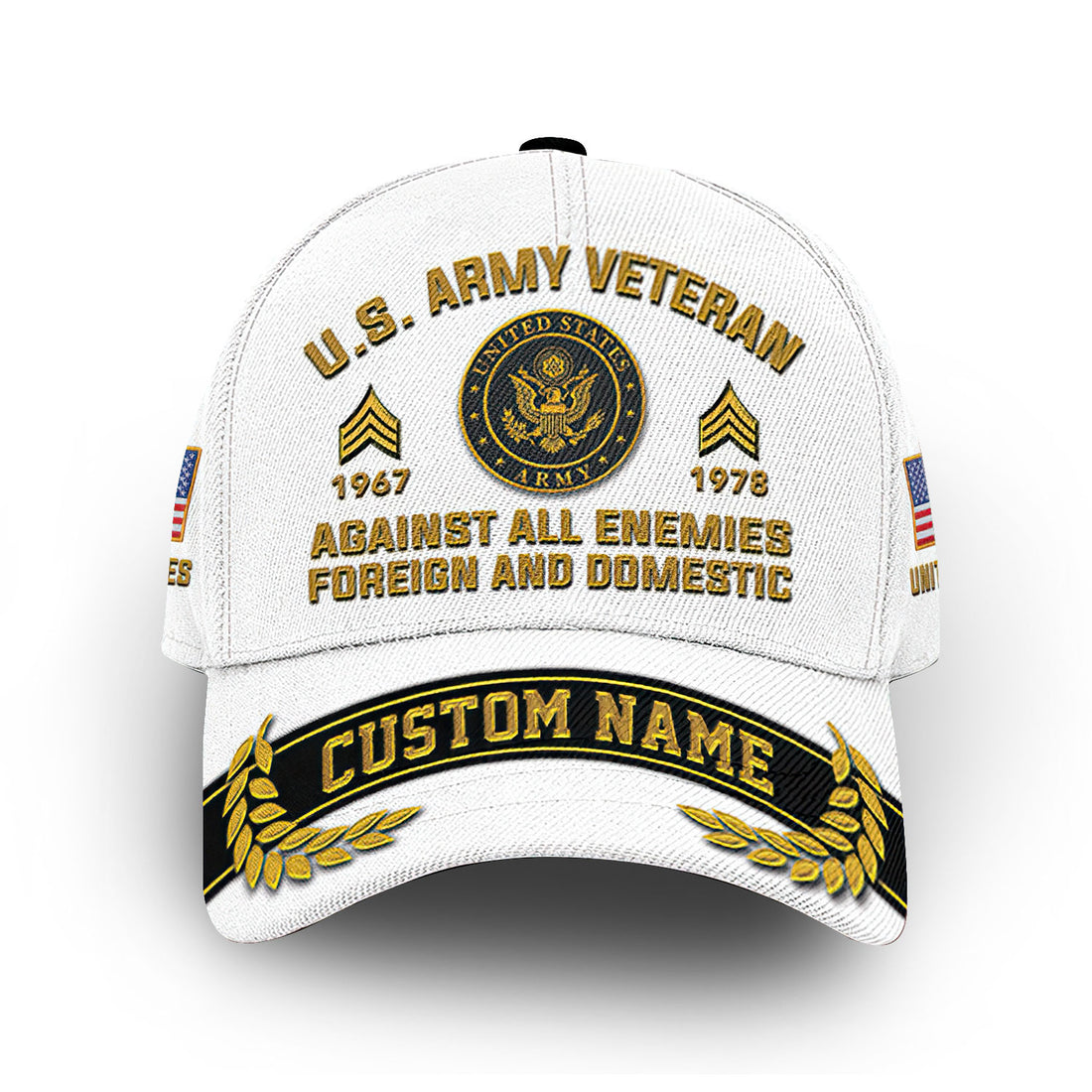 Premium US Army Cap VPVC012101, Custom Name, Rank, Year, Gifts For Army Veteran, Best Gifts On Father's Day, Armed Forces Day, Independence Day, Veterans Day.