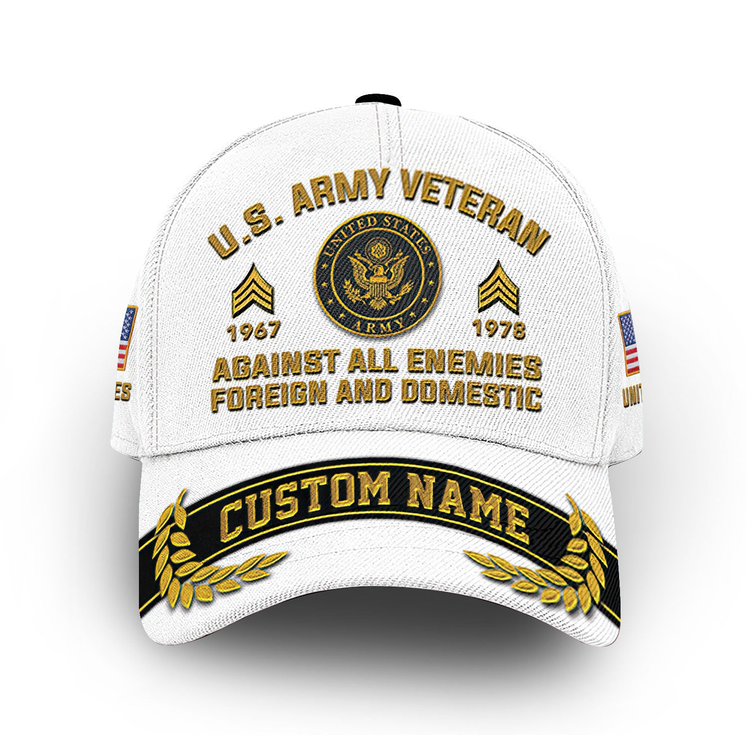 Premium US Army Cap VPVC012101, Custom Name, Rank, Year, Gifts For Army Veteran, Best Gifts On Father's Day, Armed Forces Day, Independence Day, Veterans Day.