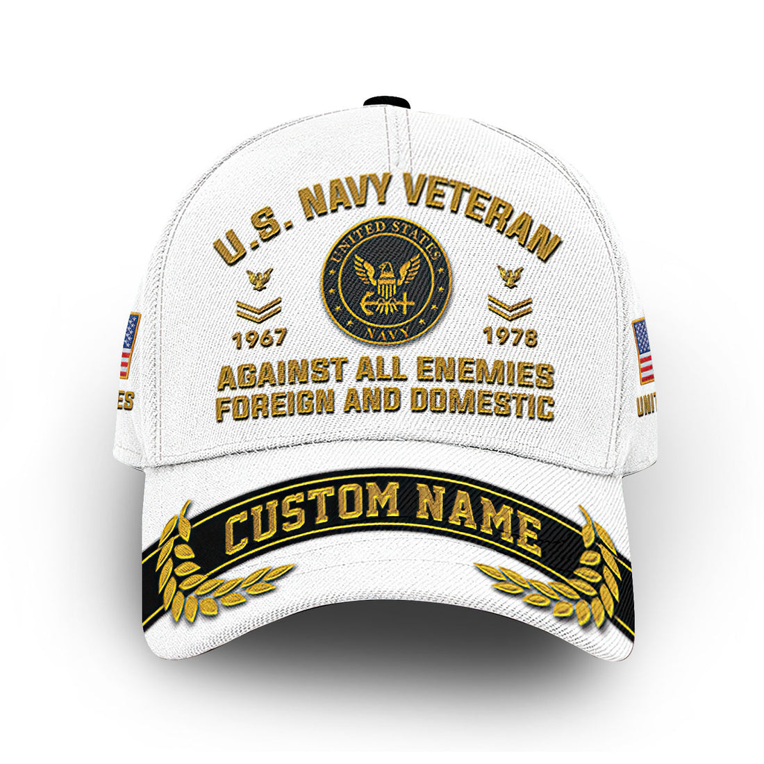Premium US Navy Cap VPVC012102, Custom Name, Rank, Year, Gifts For Navy Veteran, Best Gifts On Father's Day, Armed Forces Day, Independence Day, Veterans Day.
