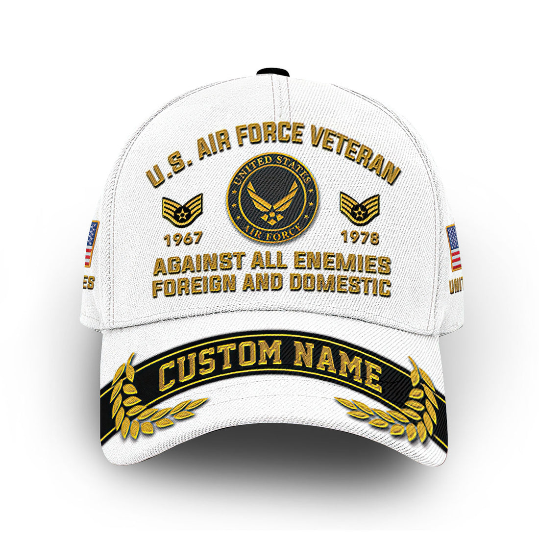 Premium USAF Cap VPVC012104, Custom Name, Rank, Year, Gifts For Air Force Veteran, Best Gifts On Father's Day, Armed Forces Day, Independence Day, Veterans Day.