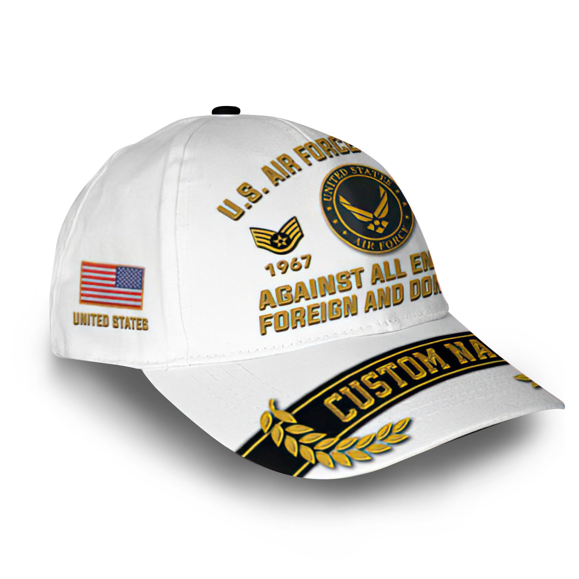 Premium USAF Cap VPVC012104, Custom Name, Rank, Year, Gifts For Air Force Veteran, Best Gifts On Father's Day, Armed Forces Day, Independence Day, Veterans Day.