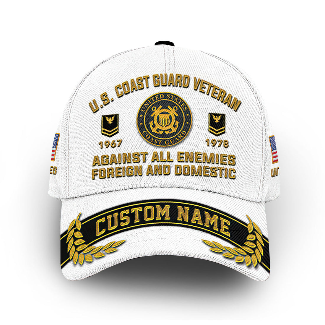 Premium USCG Cap VPVC012105, Custom Name, Rank, Year, Gifts For Coast Guard Veteran, Best Gifts On Father's Day, Armed Forces Day, Independence Day, Veterans Day.