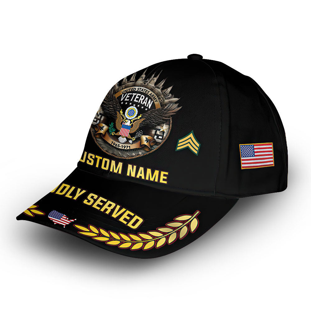 Premium US Army Cap VPVC012201, Custom Name, Rank, Year, Gifts For Army Veteran, Best Gifts On Father's Day, Armed Forces Day, Independence Day, Veterans Day.
