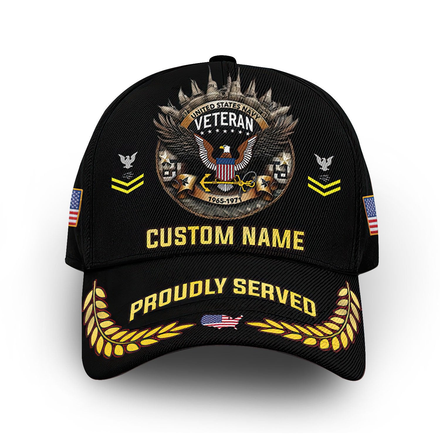 Premium US Navy Cap VPVC012202, Custom Name, Rank, Year, Gifts For Navy Veteran, Best Gifts On Father's Day, Armed Forces Day, Independence Day, Veterans Day.