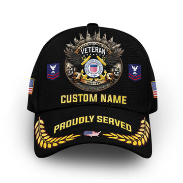Premium USCG Cap VPVC012205, Custom Name, Rank, Year, Gifts For Coast Guard Veteran, Best Gifts On Father's Day, Armed Forces Day, Independence Day, Veterans Day.