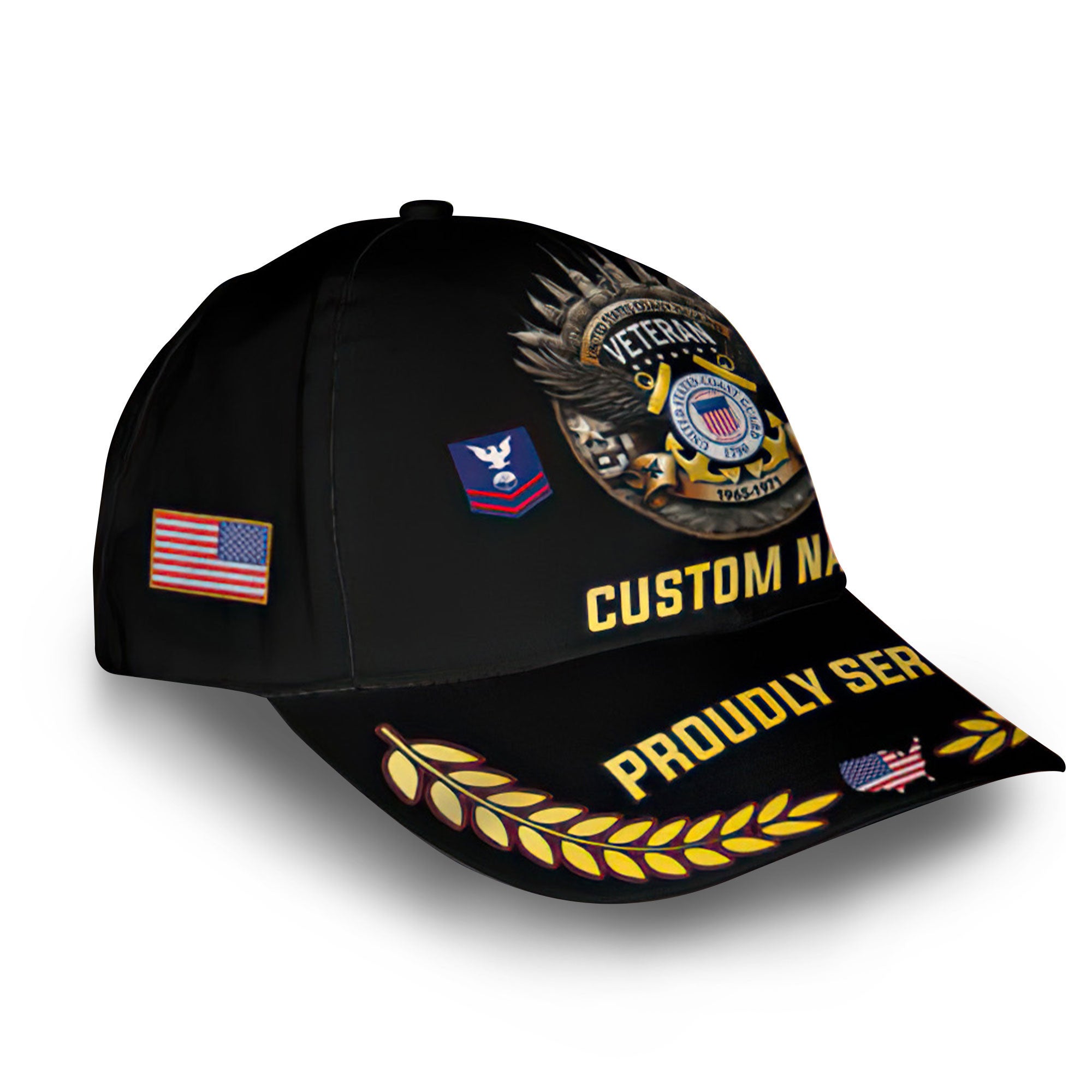 Premium USCG Cap VPVC012205, Custom Name, Rank, Year, Gifts For Coast Guard Veteran, Best Gifts On Father's Day, Armed Forces Day, Independence Day, Veterans Day.