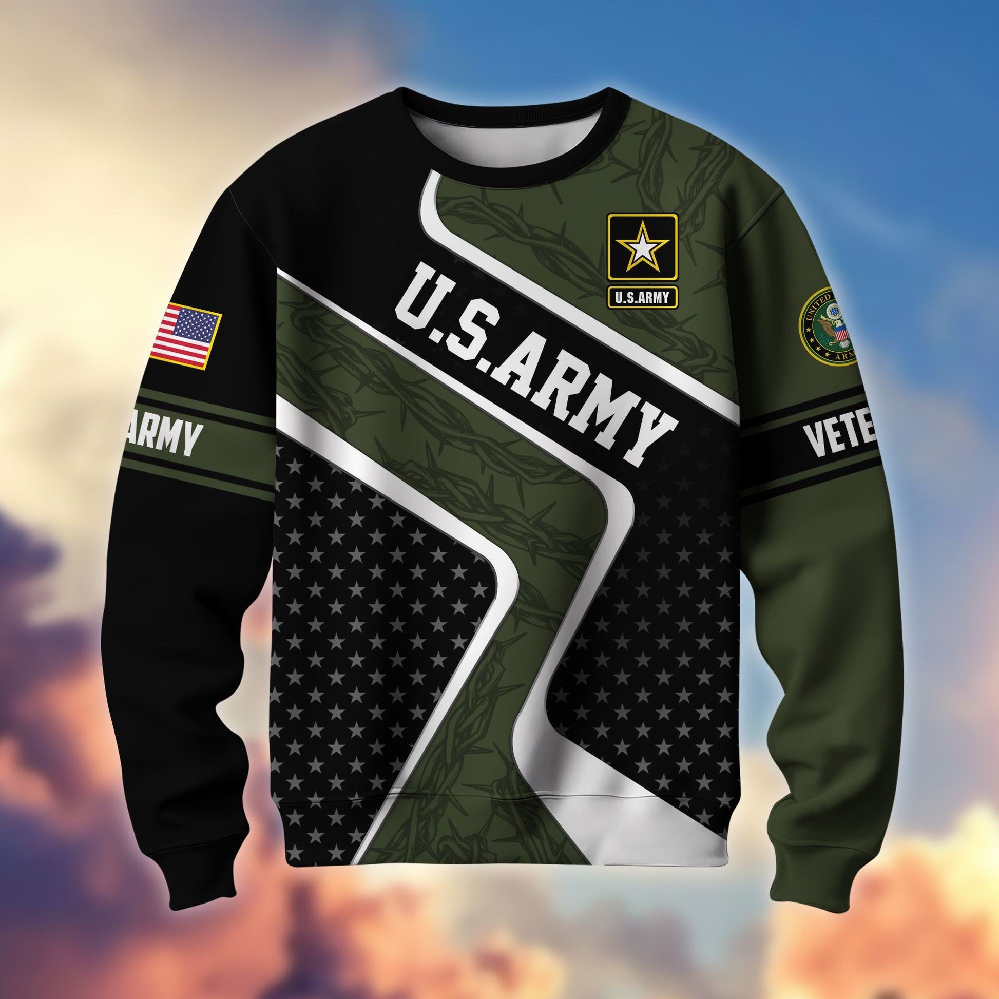 Premium US Veterans Sweatshirt BPHN190212, Gifts For US Veterans, Best Gifts On Father's Day, Armed Forces Day, Independence Day, Veterans Day.