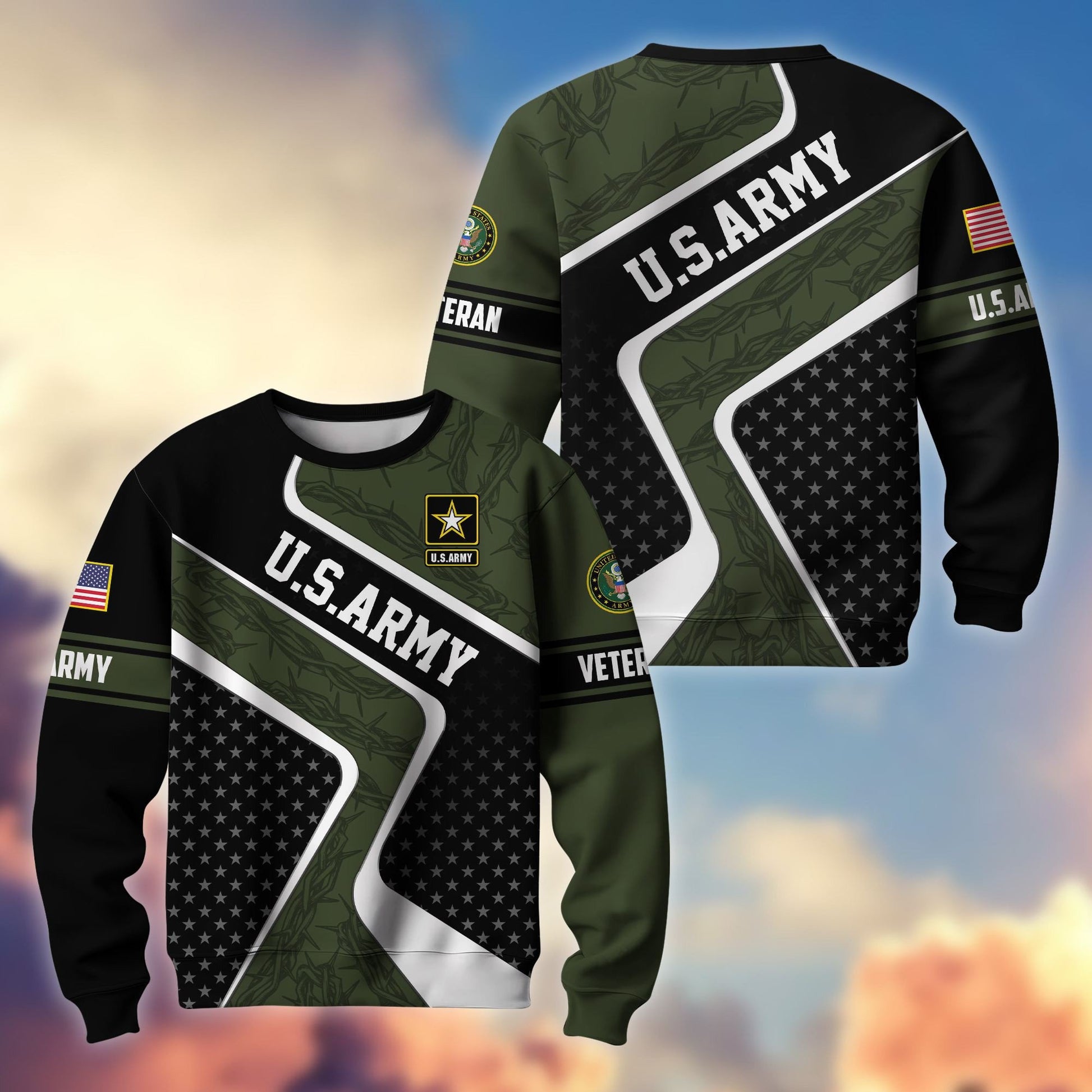 Premium US Veterans Sweatshirt BPHN190212, Gifts For US Veterans, Best Gifts On Father's Day, Armed Forces Day, Independence Day, Veterans Day.