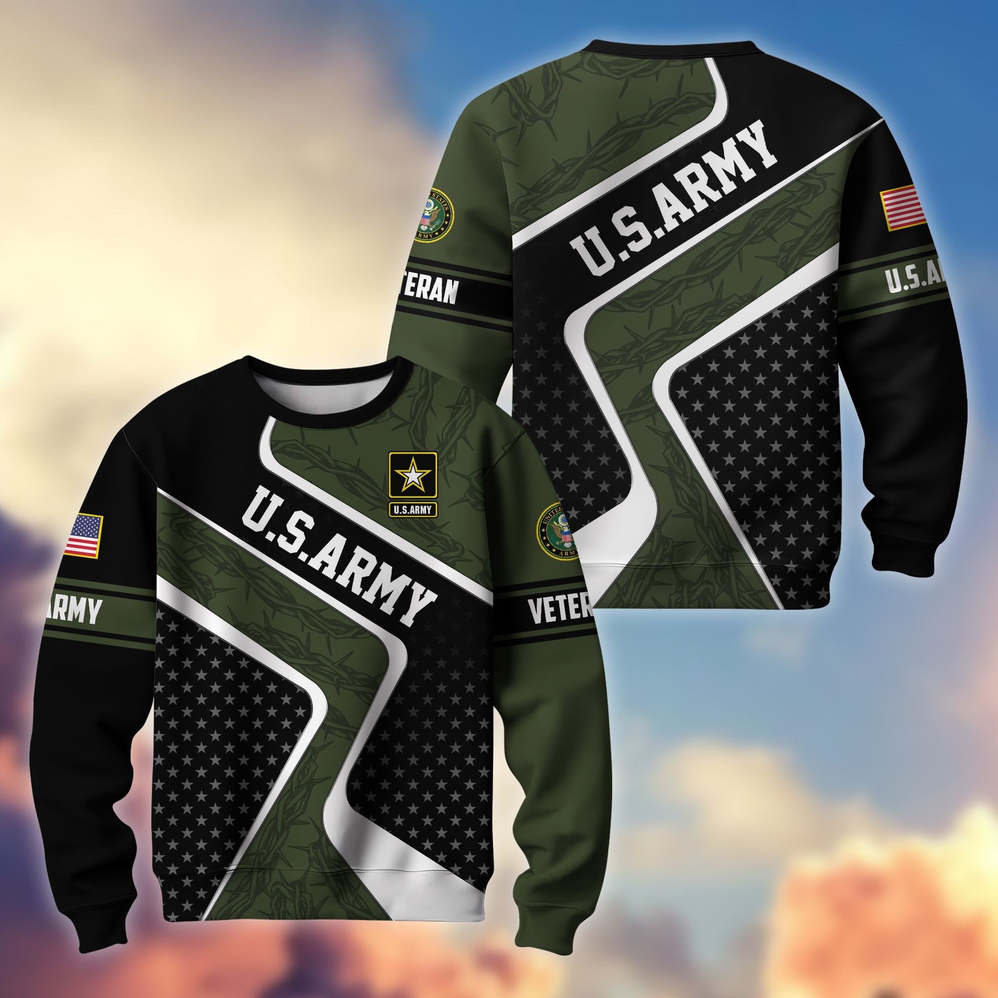 Premium US Veterans Sweatshirt BPHN190212, Gifts For US Veterans, Best Gifts On Father's Day, Armed Forces Day, Independence Day, Veterans Day.