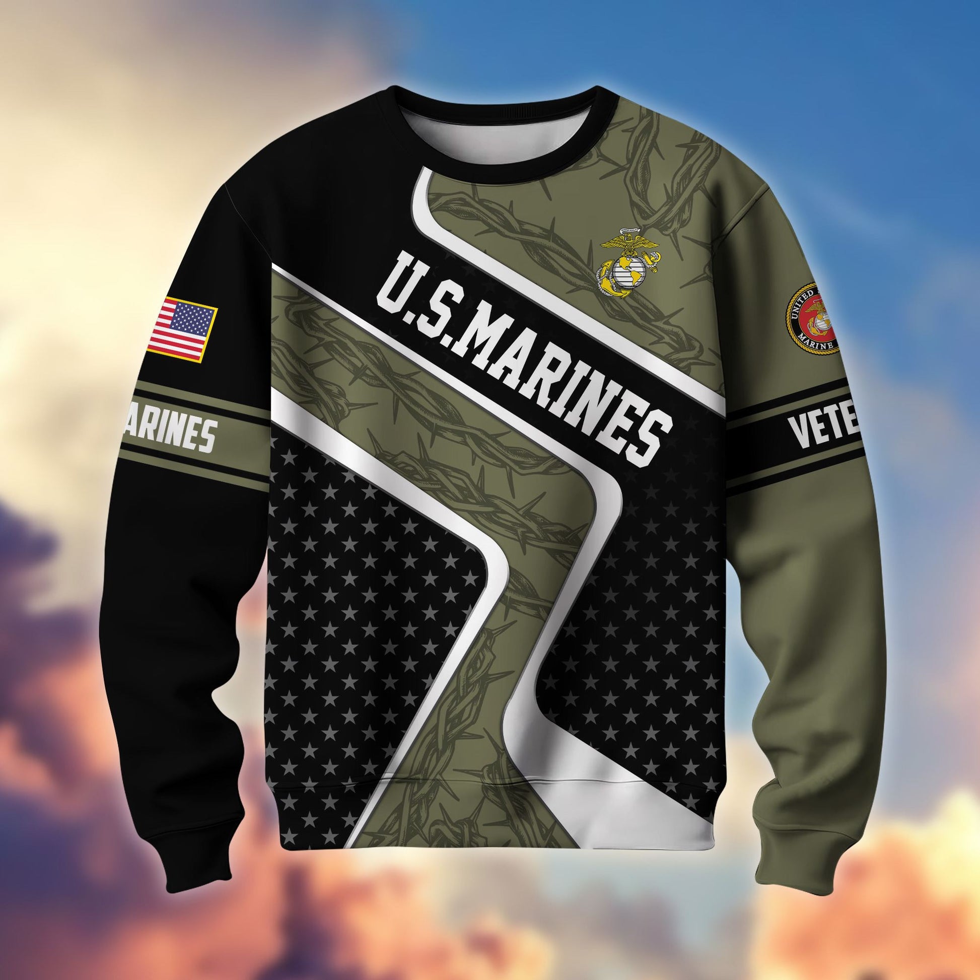 Premium US Veterans Sweatshirt BPHN190212, Gifts For US Veterans, Best Gifts On Father's Day, Armed Forces Day, Independence Day, Veterans Day.