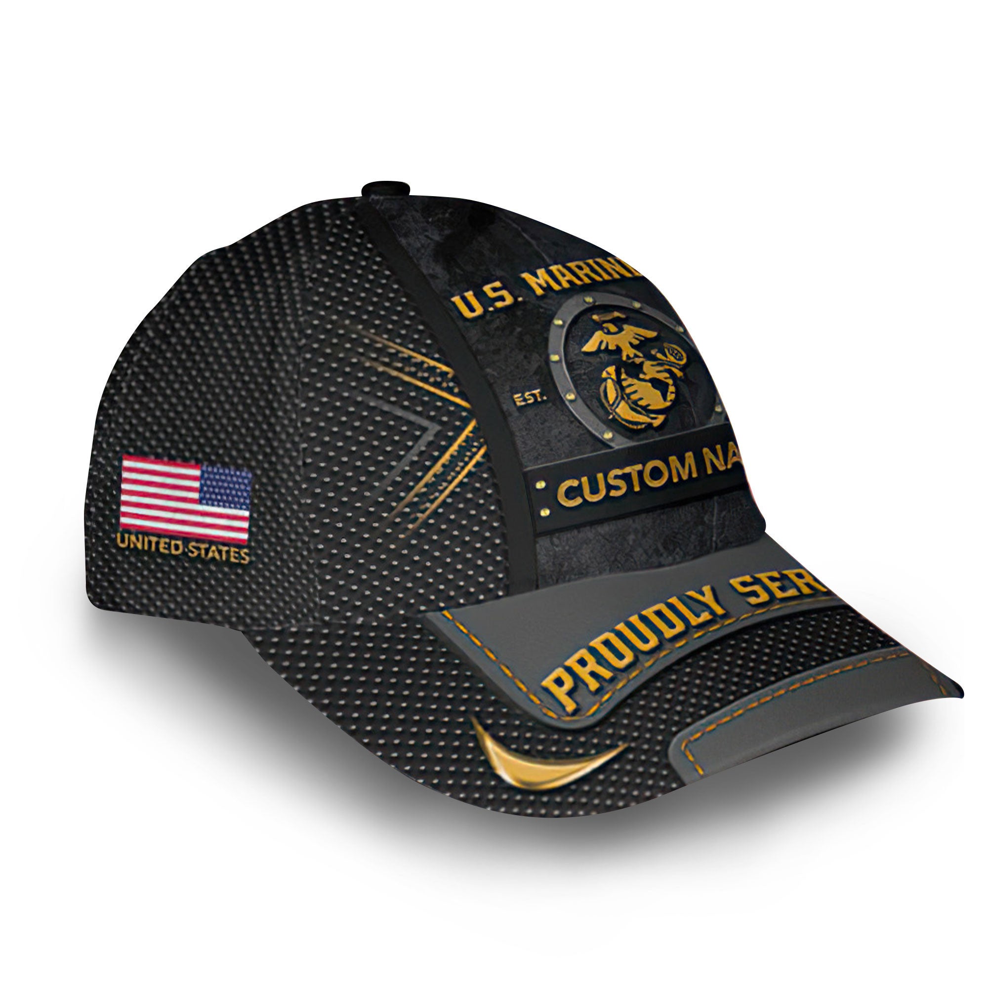 Premium USMC Cap VPVC012403, Custom Name, Rank, Year, Gifts For Marine Veteran, Best Gifts On Father's Day, Armed Forces Day, Independence Day, Veterans Day.