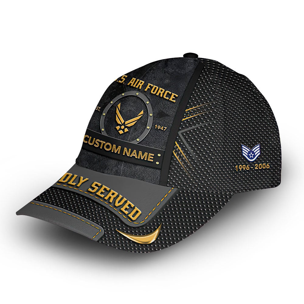 Premium USAF Cap VPVC012404, Custom Name, Rank, Year, Gifts For Air Force Veteran, Best Gifts On Father's Day, Armed Forces Day, Independence Day, Veterans Day.