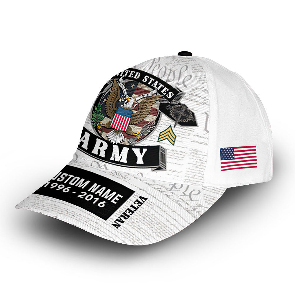 Premium US Army Cap VPVC012501, Custom Name, Rank, Year, Gifts For Army Veteran, Best Gifts On Father's Day, Armed Forces Day, Independence Day, Veterans Day.