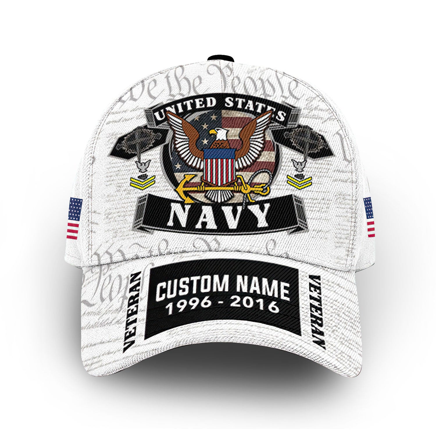 Premium US Navy Cap VPVC012502, Custom Name, Rank, Year, Gifts For Navy Veteran, Best Gifts On Father's Day, Armed Forces Day, Independence Day, Veterans Day.