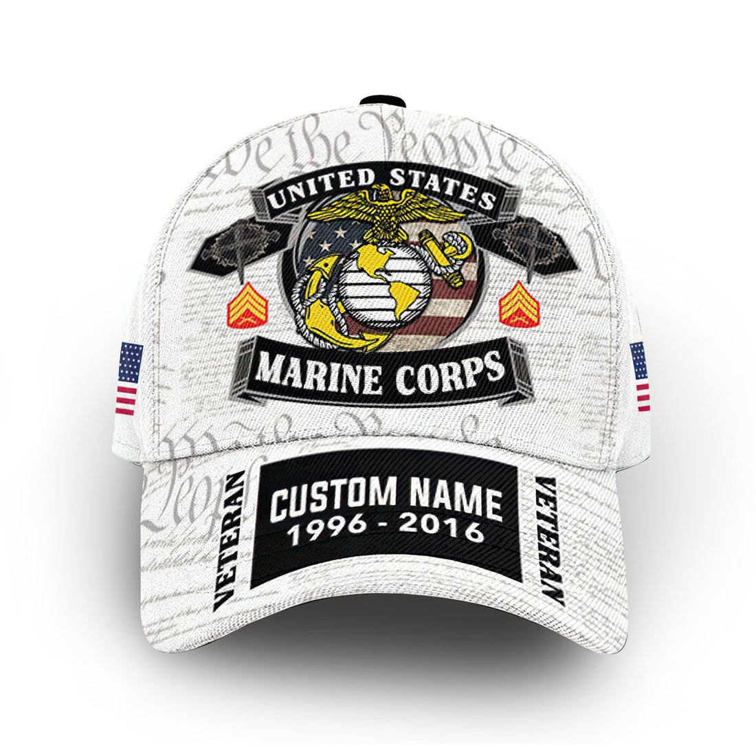 Premium USMC Cap VPVC012503, Custom Name, Rank, Year, Gifts For Marine Veteran, Best Gifts On Father's Day, Armed Forces Day, Independence Day, Veterans Day.
