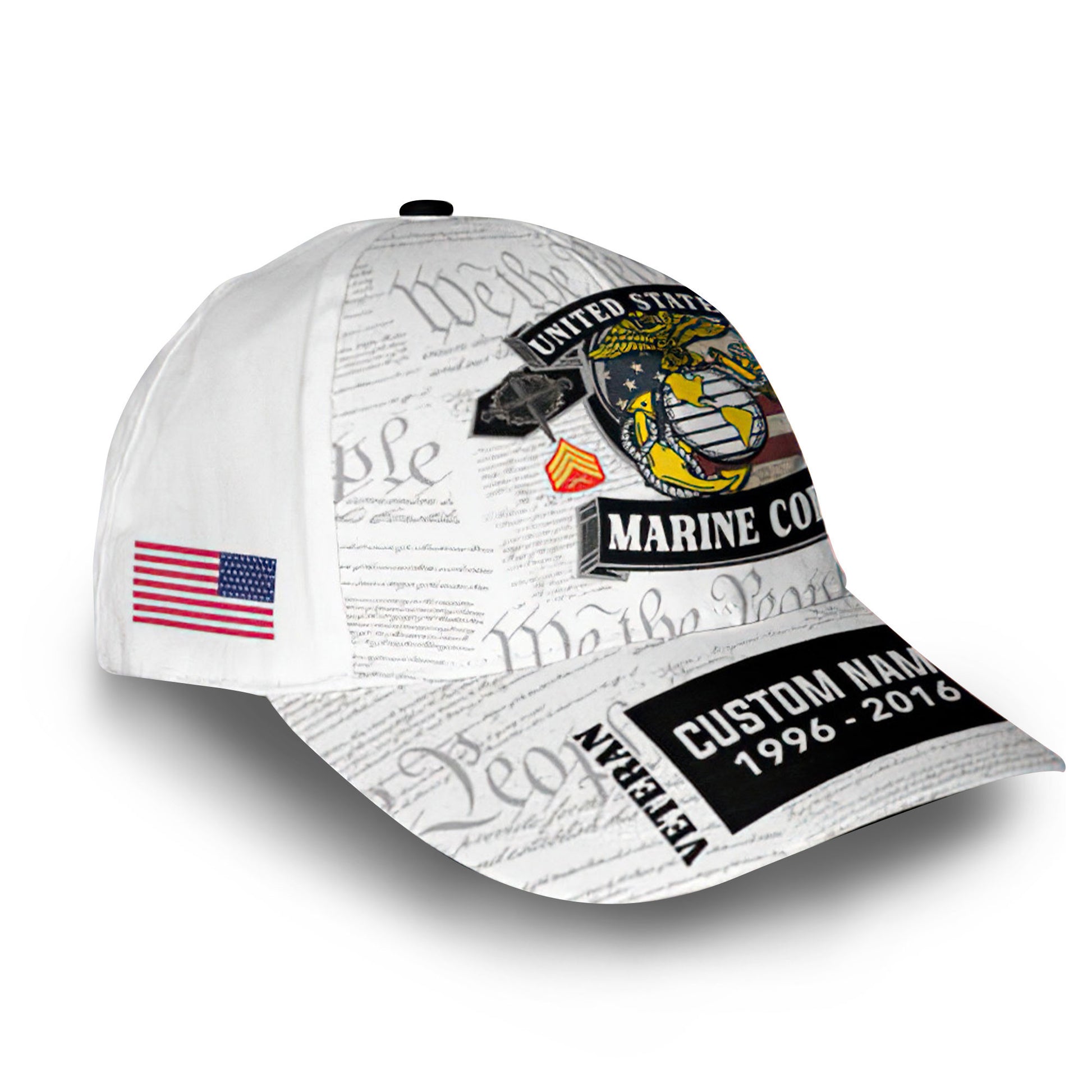Premium USMC Cap VPVC012503, Custom Name, Rank, Year, Gifts For Marine Veteran, Best Gifts On Father's Day, Armed Forces Day, Independence Day, Veterans Day.