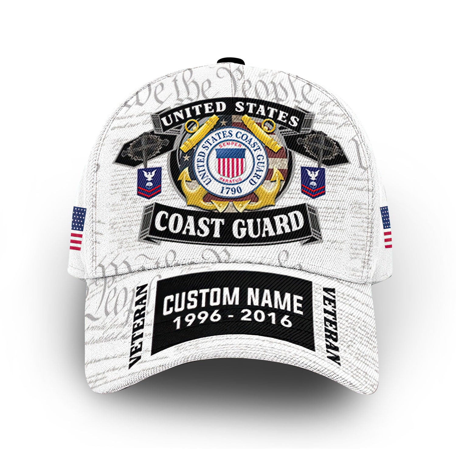 Premium USCG Cap VPVC012505, Custom Name, Rank, Year, Gifts For Coast Guard Veteran, Best Gifts On Father's Day, Armed Forces Day, Independence Day, Veterans Day.