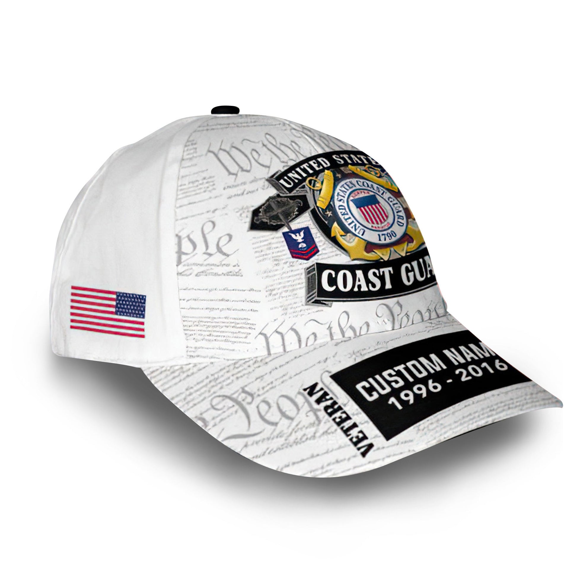 Premium USCG Cap VPVC012505, Custom Name, Rank, Year, Gifts For Coast Guard Veteran, Best Gifts On Father's Day, Armed Forces Day, Independence Day, Veterans Day.