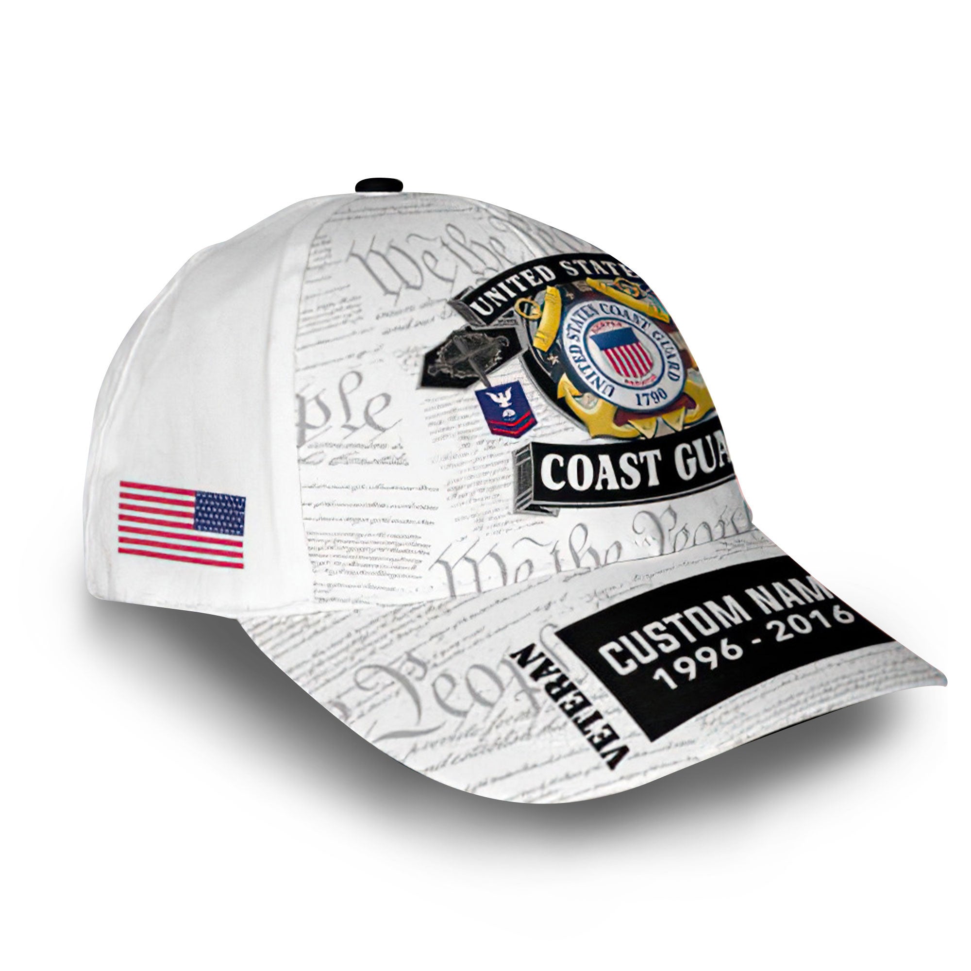 Premium USCG Cap VPVC012505, Custom Name, Rank, Year, Gifts For Coast Guard Veteran, Best Gifts On Father's Day, Armed Forces Day, Independence Day, Veterans Day.