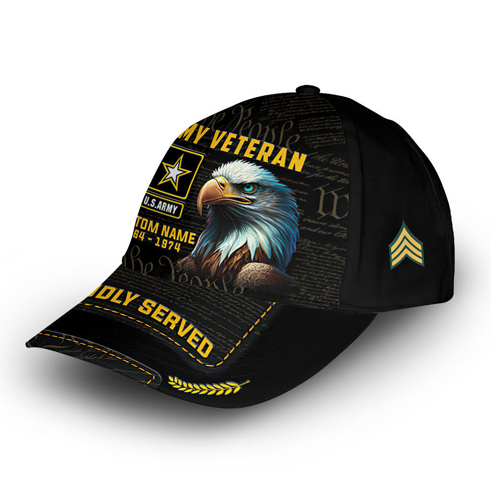 Premium Custom US Army Cap VPVC012601, Gifts For Army Veteran, Gifts For Dad, For Husband, Best Gifts On Father's Day, Armed Forces Day, Independence Day, Veterans Day.