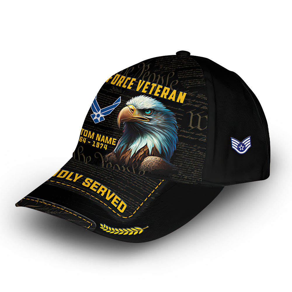 Premium Custom USAF Cap VPVC012604, Gifts For Air Force Veteran, Gifts For Dad, For Husband, Best Gifts On Father's Day, Armed Forces Day, Independence Day, Veterans Day.