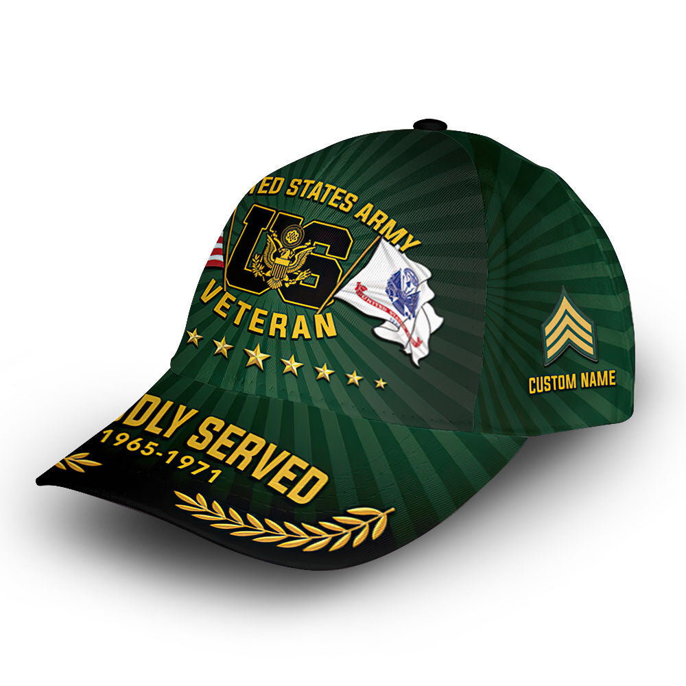 Premium Custom US Army Cap VPVC012701, Gifts For Army Veteran, Gifts For Dad, For Husband, Best Gifts On Father's Day, Armed Forces Day, Independence Day, Veterans Day.