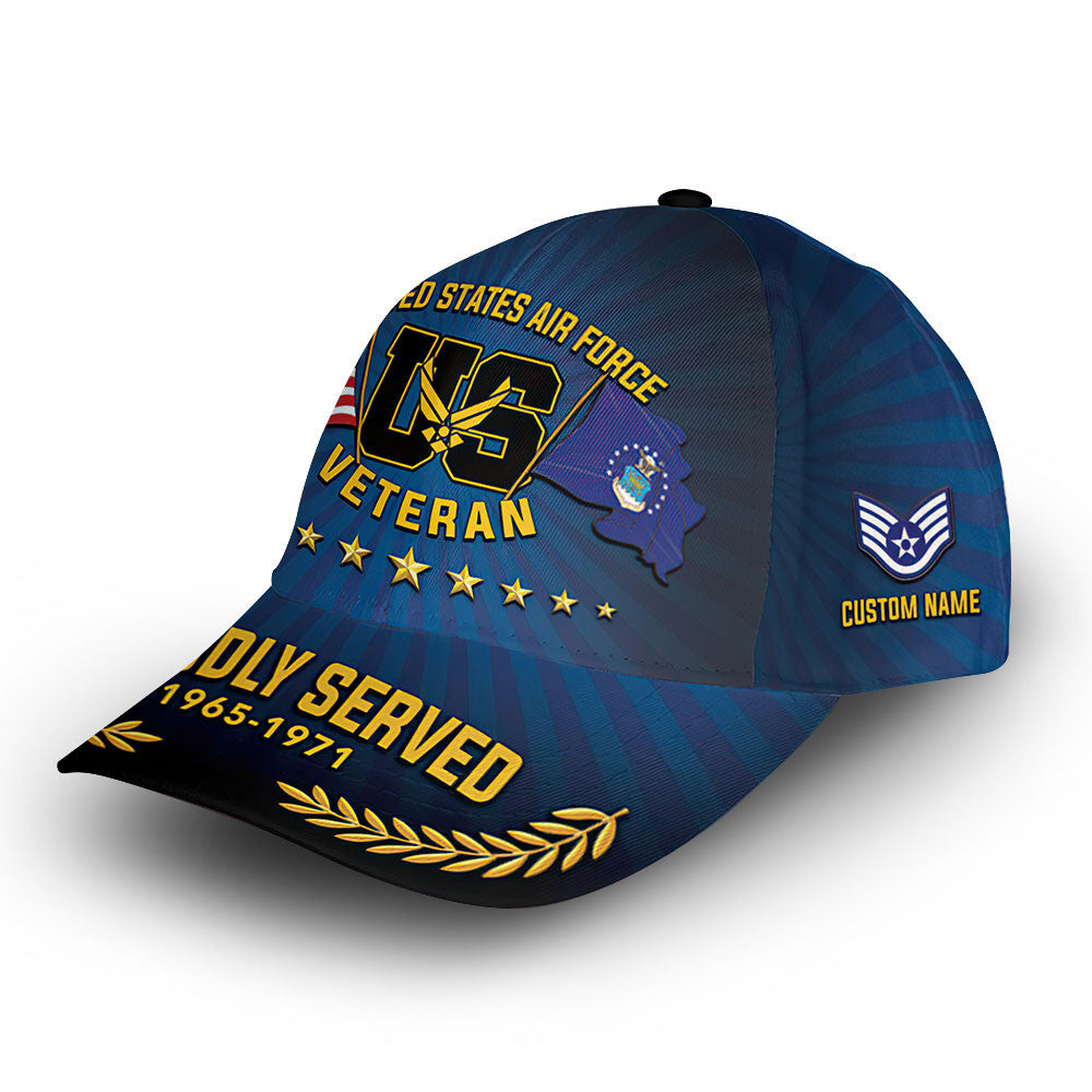 Premium Custom USAF Cap VPVC012704, Gifts For Air Force Veteran, Gifts For Dad, For Husband, Best Gifts On Father's Day, Armed Forces Day, Independence Day, Veterans Day.