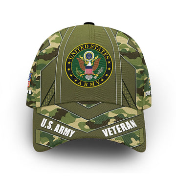 Unique Custom Name, Rank, Year, US Army Cap VPVC012801, Gifts For Army Veteran, Gifts For Dad, For Husband, Best Gifts On Father's Day, Independence Day, Veterans Day.