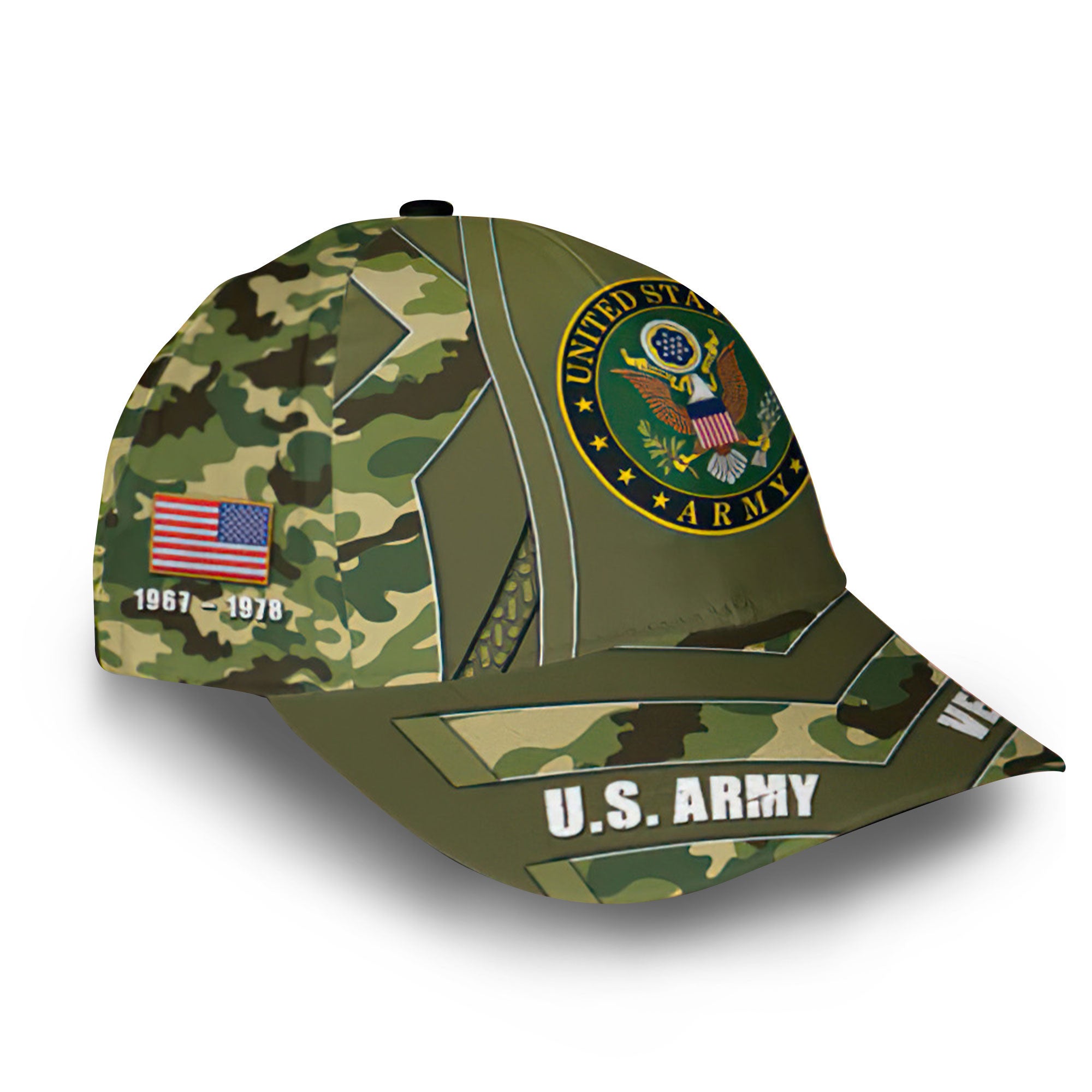Unique Custom Name, Rank, Year, US Army Cap VPVC012801, Gifts For Army Veteran, Gifts For Dad, For Husband, Best Gifts On Father's Day, Independence Day, Veterans Day.