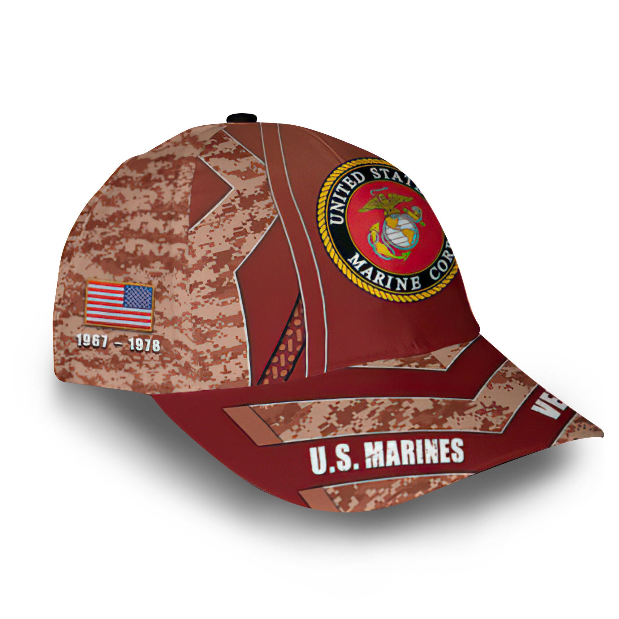 Unique Custom Name, Rank, Year, USMC Cap VPVC012803, Gifts For Marine Veteran, Gifts For Dad, For Husband, Best Gifts On Father's Day, Independence Day, Veterans Day.