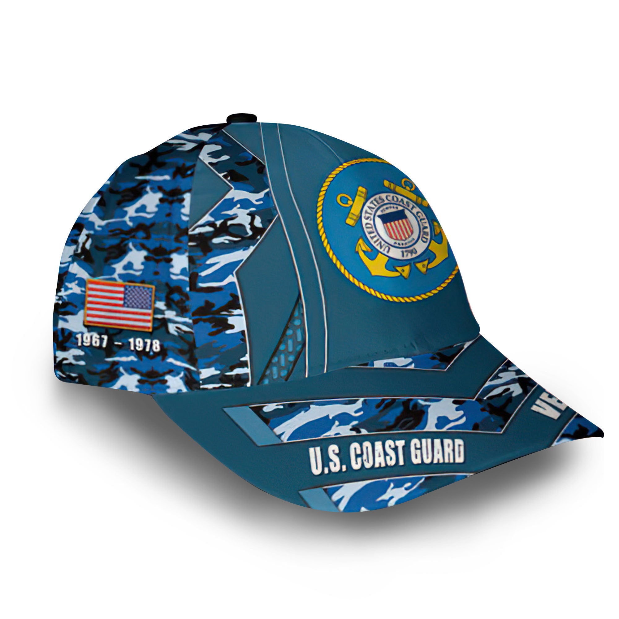 Unique Custom Name, Rank, Year, USCG Cap VPVC012805, Gifts For Coast Guard Veteran, Gifts For Dad, For Husband, Best Gifts On Father's Day, Independence Day, Veterans Day.