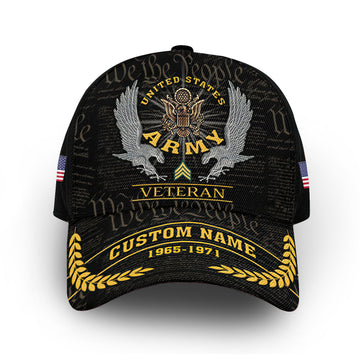 Unique Custom Name, Rank, Year, US Army Cap VPVC012901, Gifts For Army Veteran, Gifts For Dad, For Husband, Best Gifts On Father's Day, Independence Day, Veterans Day.