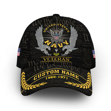 Unique Custom Name, Rank, Year, US Navy Cap VPVC012902, Gifts For Navy Veteran, Gifts For Dad, For Husband, Best Gifts On Father's Day, Independence Day, Veterans Day.