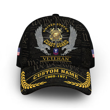 Unique Custom Name, Rank, Year, USCG Cap VPVC012905, Gifts For Coast Guard Veteran, Gifts For Dad, For Husband, Best Gifts On Father's Day, Independence Day, Veterans Day.
