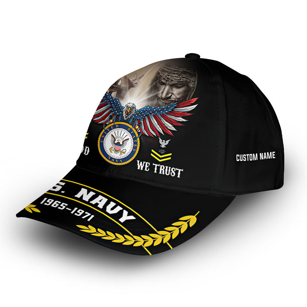 US Navy Custom Cap VPVC012907, Gifts For Navy Veteran, Best Gifts On Father's Day, Armed Forces Day, Independence Day, Veterans Day.