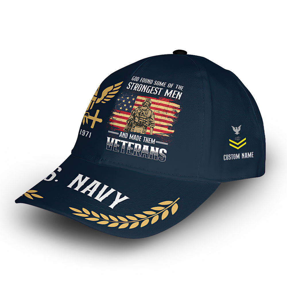 US Navy Custom Cap VPVC013002, Gifts For Navy Veteran, Best Gifts On Father's Day, Armed Forces Day, Independence Day, Veterans Day.