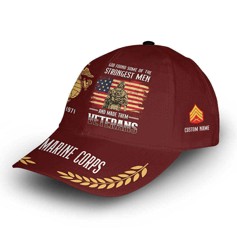 USMC Custom Cap VPVC013003, Gifts For Marine Veteran, Best Gifts On Father's Day, Armed Forces Day, Independence Day, Veterans Day.