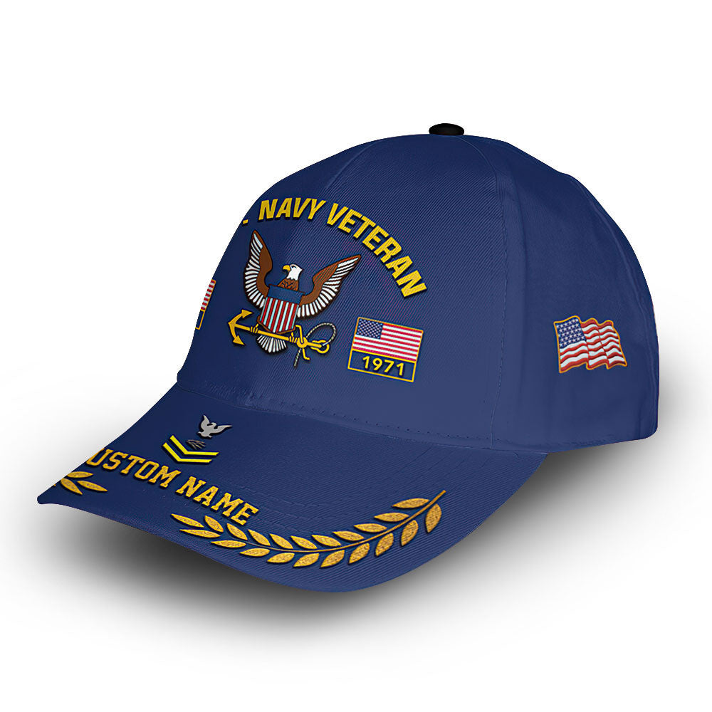 Premium Custom US Navy Cap VPVC013007, Gifts For Navy Veteran, Best Gifts On Father's Day, Armed Forces Day, Independence Day, Veterans Day.