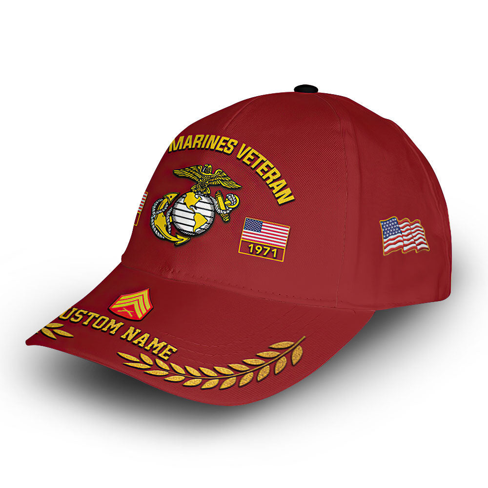 Premium Custom USMC Cap VPVC013008, Gifts For Marine Veteran, Best Gifts On Father's Day, Armed Forces Day, Independence Day, Veterans Day.