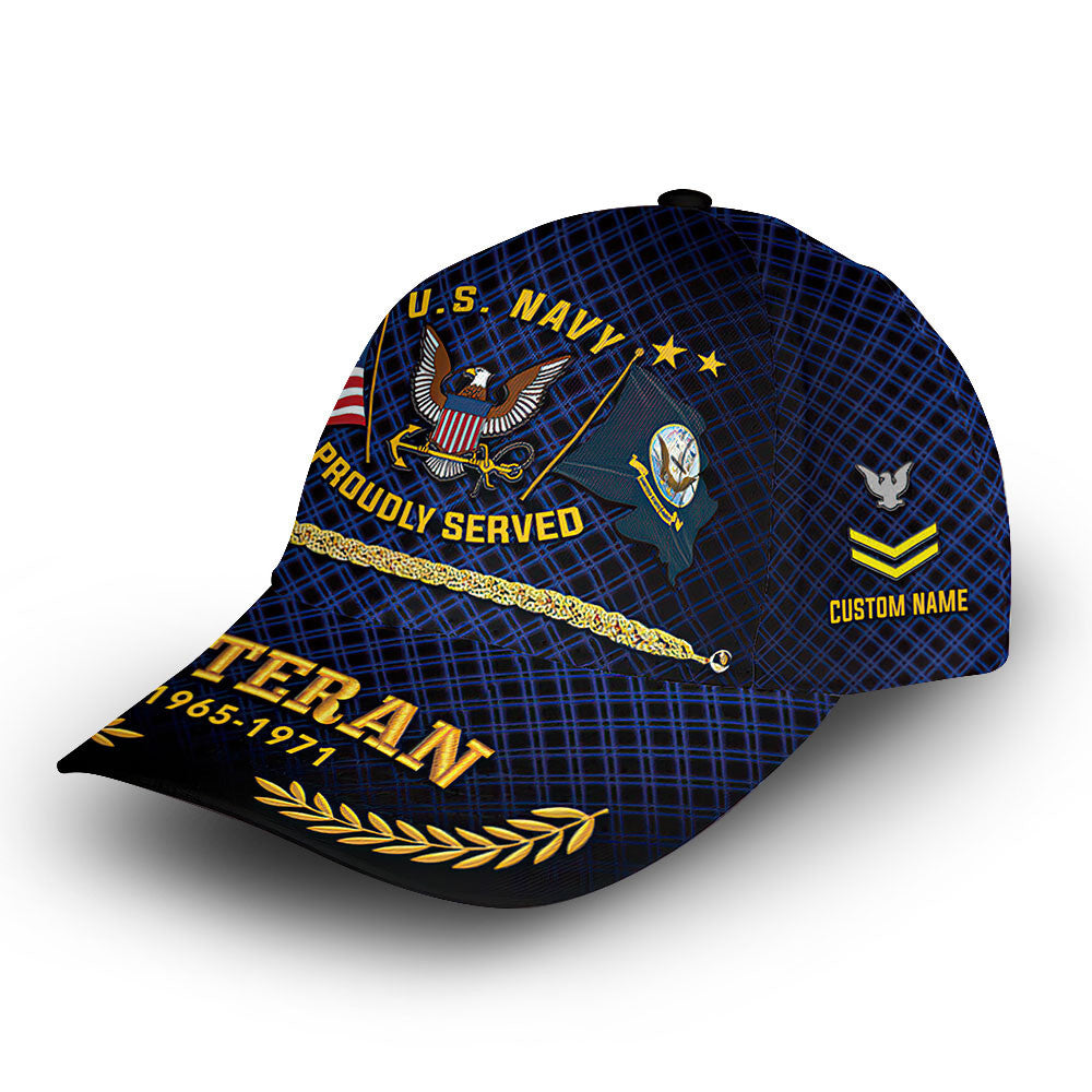 Premium Custom US Navy Cap VPVC013102, Gifts For Navy Veteran, Best Gifts On Father's Day, Armed Forces Day, Independence Day, Veterans Day.