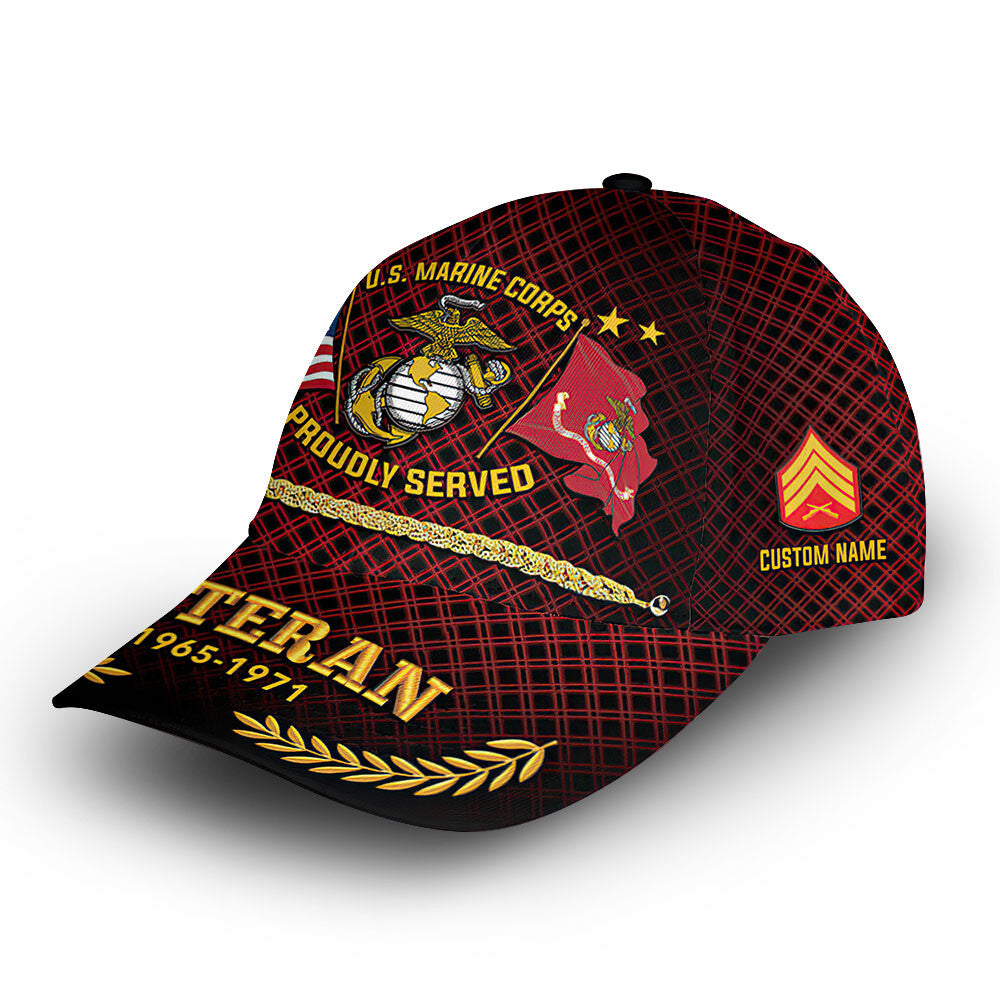 Premium Custom USMC Cap VPVC013103, Gifts For Marine Veteran, Best Gifts On Father's Day, Armed Forces Day, Independence Day, Veterans Day.