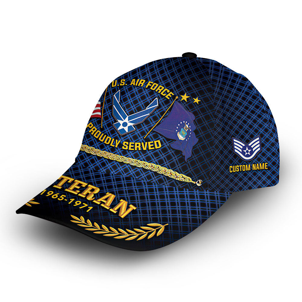 Premium Custom USAF Cap VPVC013104, Gifts For Air Force Veteran, Best Gifts On Father's Day, Armed Forces Day, Independence Day, Veterans Day.