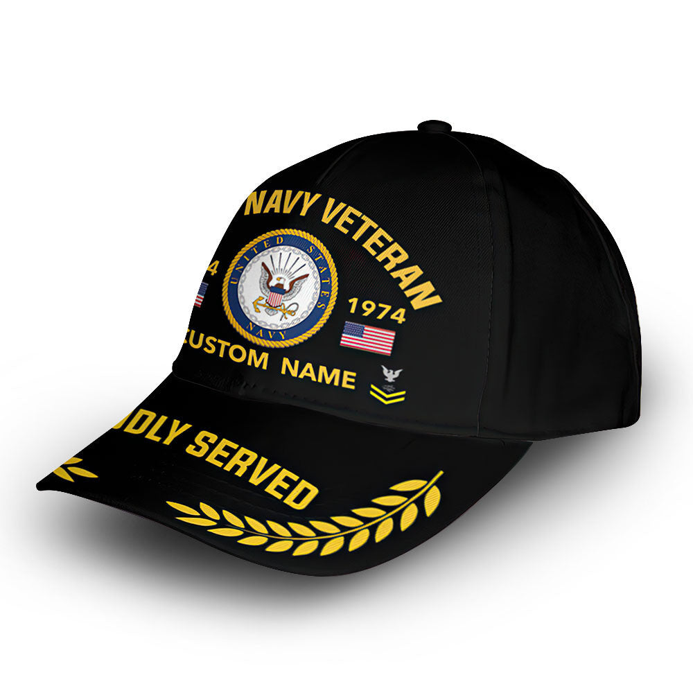 Premium Custom US Navy Cap VPVC013107, Gifts For Navy Veteran, Gifts For Dad, For Husband, Best Gifts On Father's Day, Armed Forces Day, Independence Day, Veterans Day.