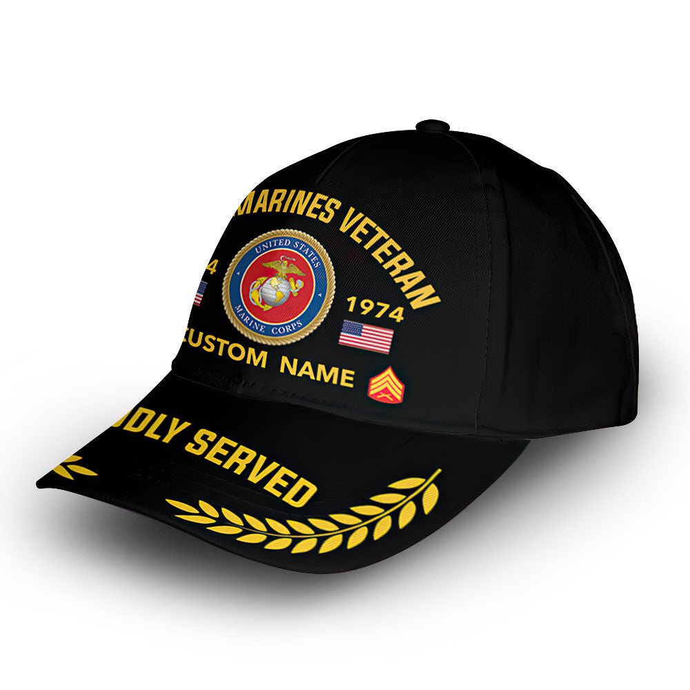 Premium Custom USMC Cap VPVC013108, Gifts For Marine Veteran, Gifts For Dad, For Husband, Best Gifts On Father's Day, Armed Forces Day, Independence Day, Veterans Day.