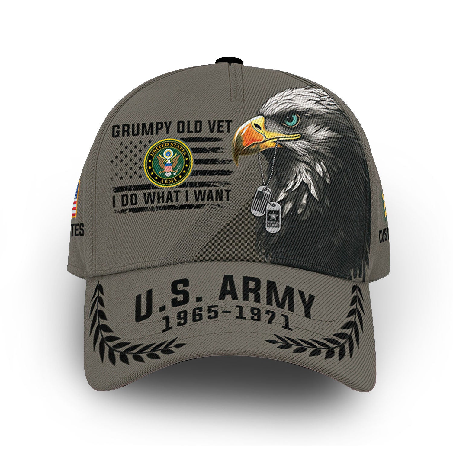 Premium US Army Cap VPVC013201, Custom Name, Rank, Year, Gifts For Army Veteran, Best Gifts On Father's Day, Armed Forces Day, Independence Day, Veterans Day.