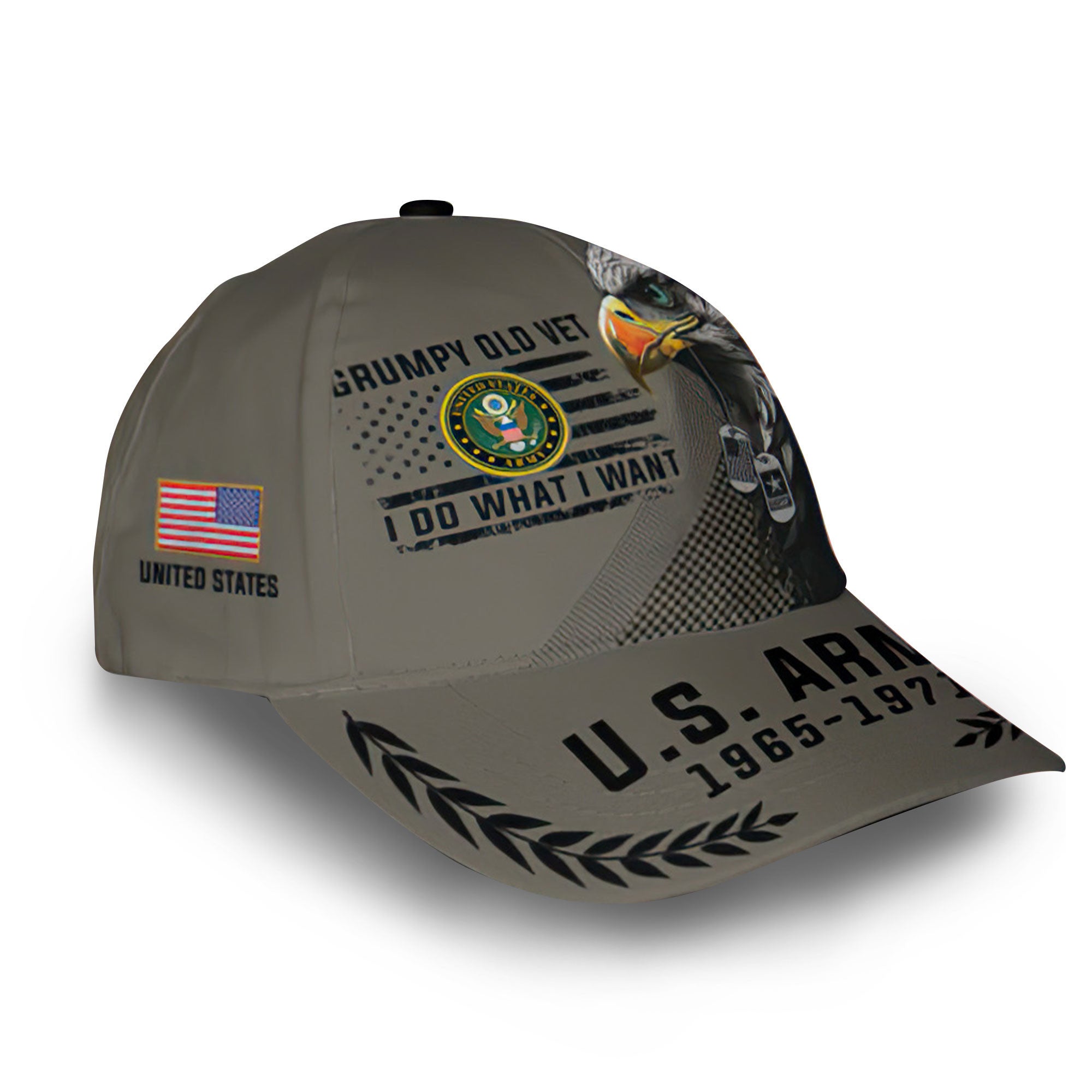Premium US Army Cap VPVC013201, Custom Name, Rank, Year, Gifts For Army Veteran, Best Gifts On Father's Day, Armed Forces Day, Independence Day, Veterans Day.