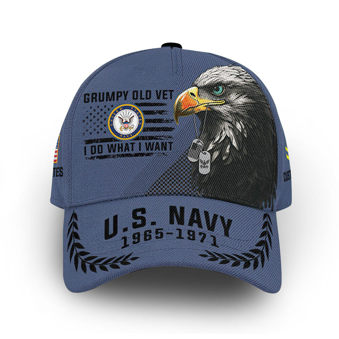 Premium US Navy Cap VPVC013202, Custom Name, Rank, Year, Gifts For Navy Veteran, Best Gifts On Father's Day, Armed Forces Day, Independence Day, Veterans Day.