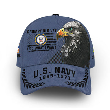 Premium US Navy Cap VPVC013202, Custom Name, Rank, Year, Gifts For Navy Veteran, Best Gifts On Father's Day, Armed Forces Day, Independence Day, Veterans Day.